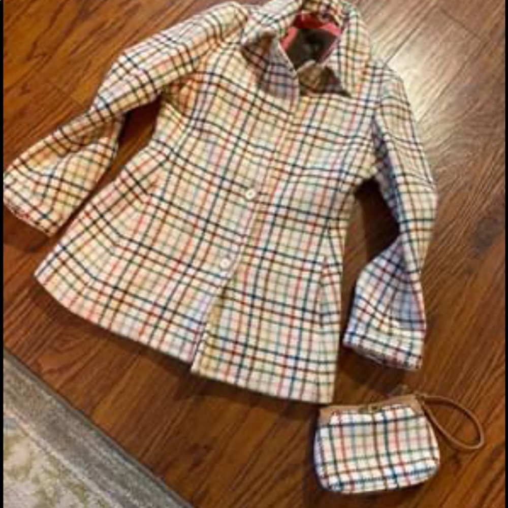 Coach wool coat and matching wristlet
